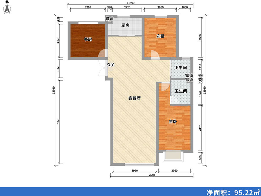 富悅灣3室2廳2衛(wèi)1廚138