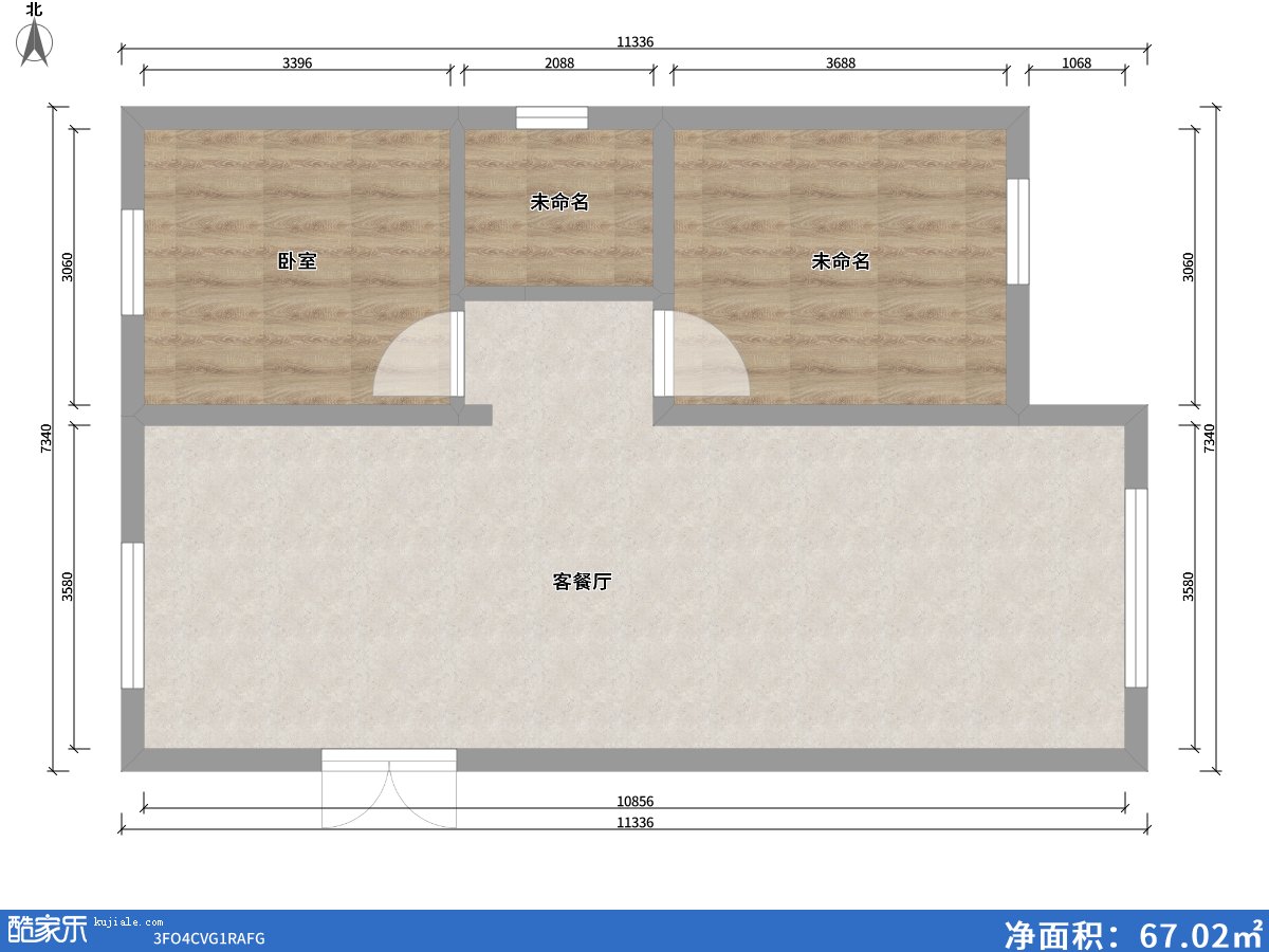 包頭方興山嶼湖2室2廳0衛(wèi)0廚84.00㎡戶型圖