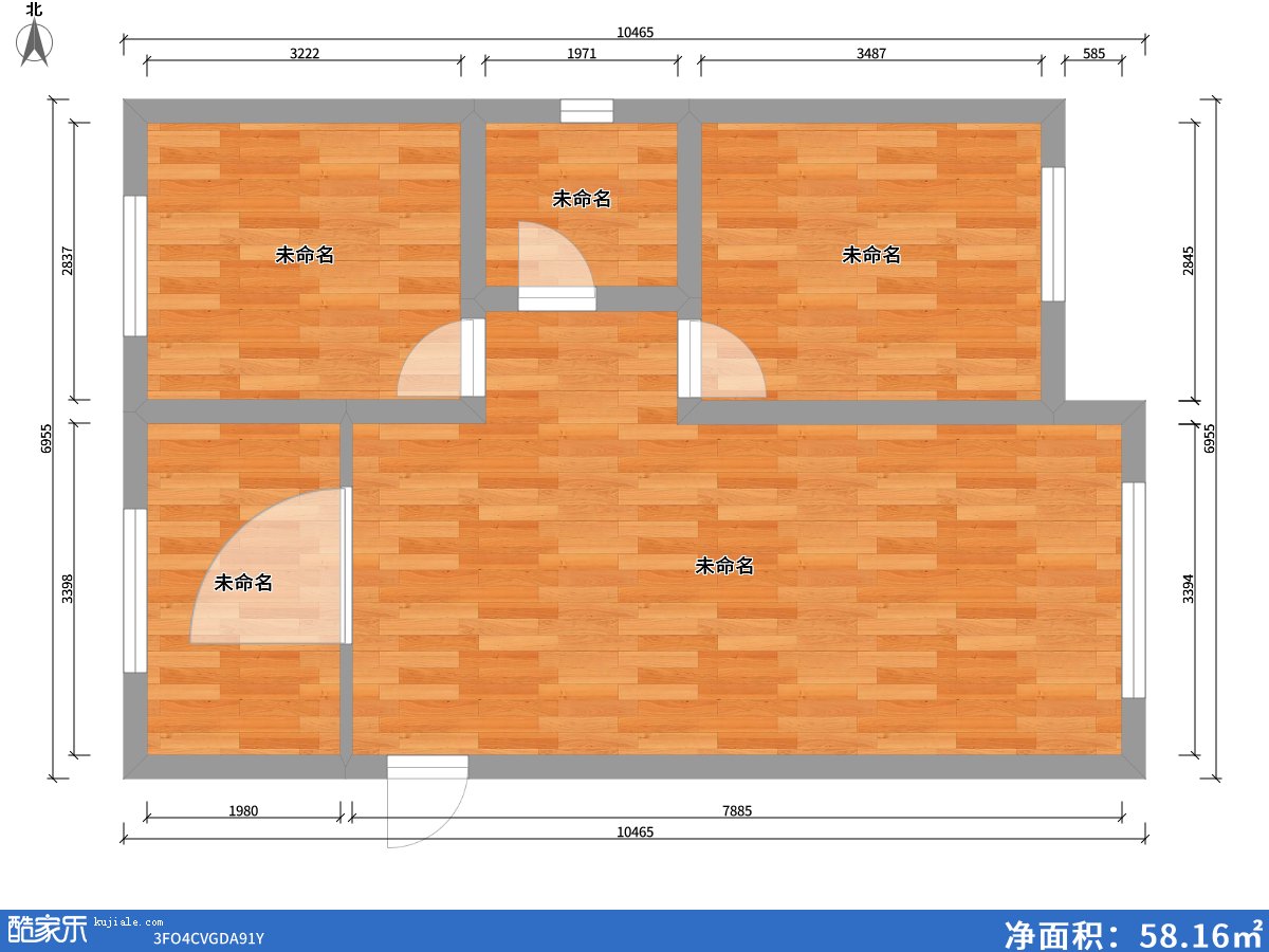 方興山嶼湖74.00㎡戶型圖
