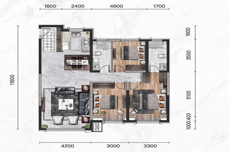 遠洲大都匯-戶型圖大全-包頭市樂優(yōu)美窩整裝