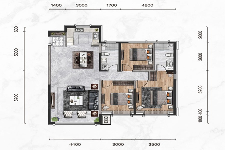 遠洲大都匯-戶型圖大全-包頭市樂優(yōu)美窩整裝