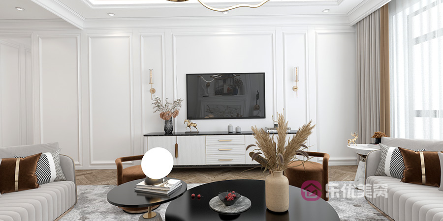 青山楓景116㎡法式風(fēng)格裝修效果圖