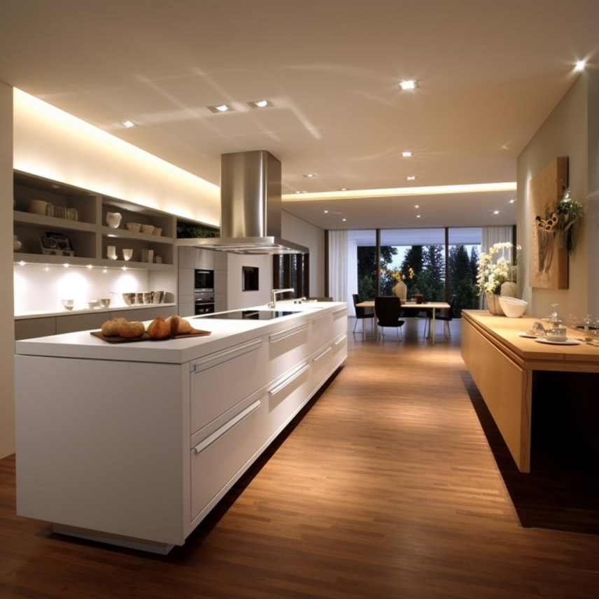 餐桌島臺一體化設(shè)計，別提有多香了