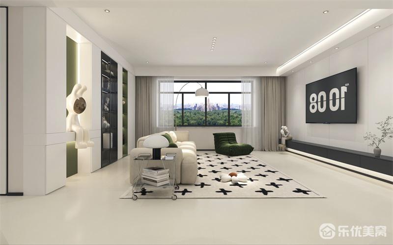 	中實紫宸書院整裝效果，128平現(xiàn)代風(fēng)