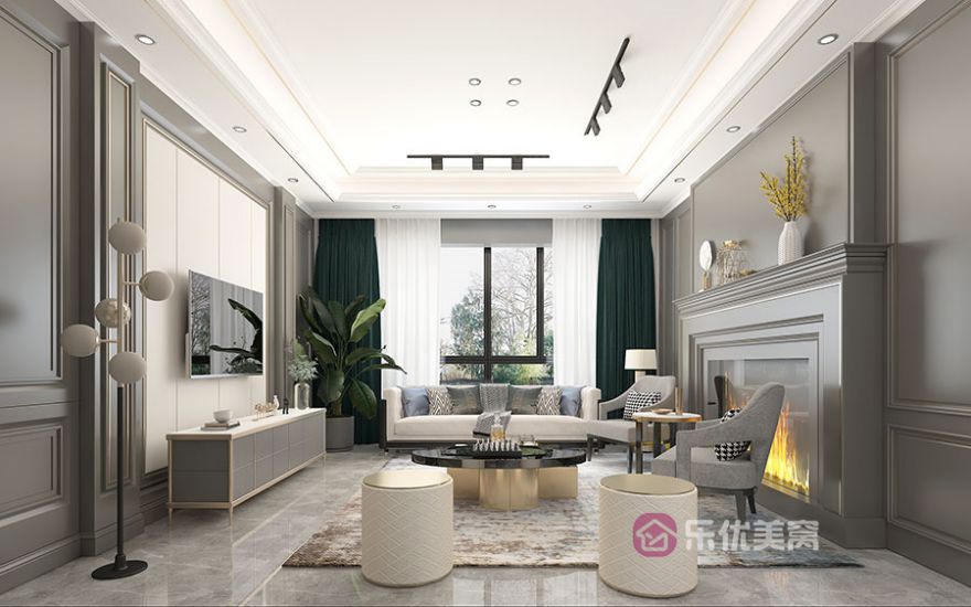 錦尚國際·錦天下174㎡美式輕奢風(fēng)格裝修效果圖